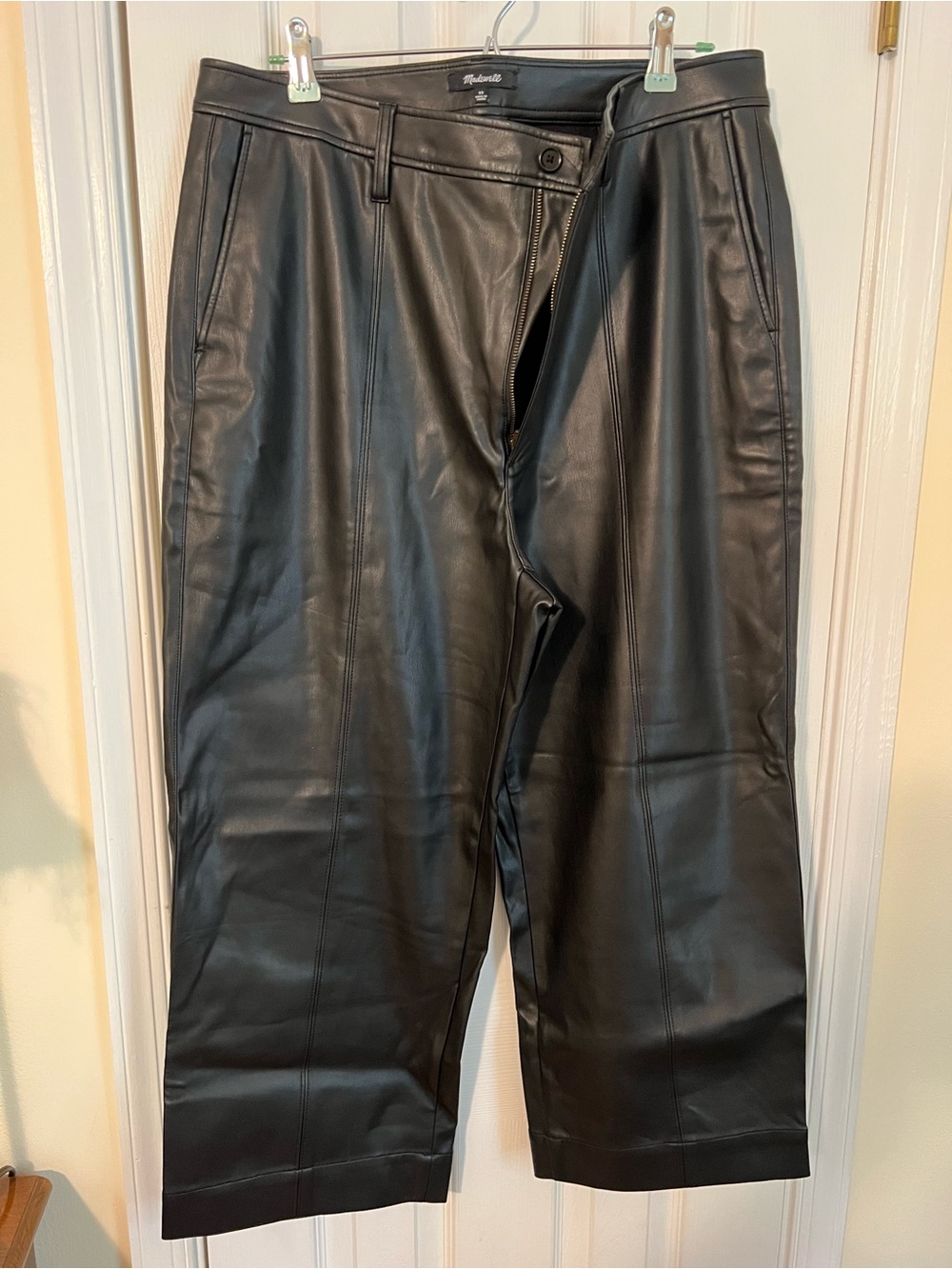 Madewell Black Wide Leg Faux Leather Pants